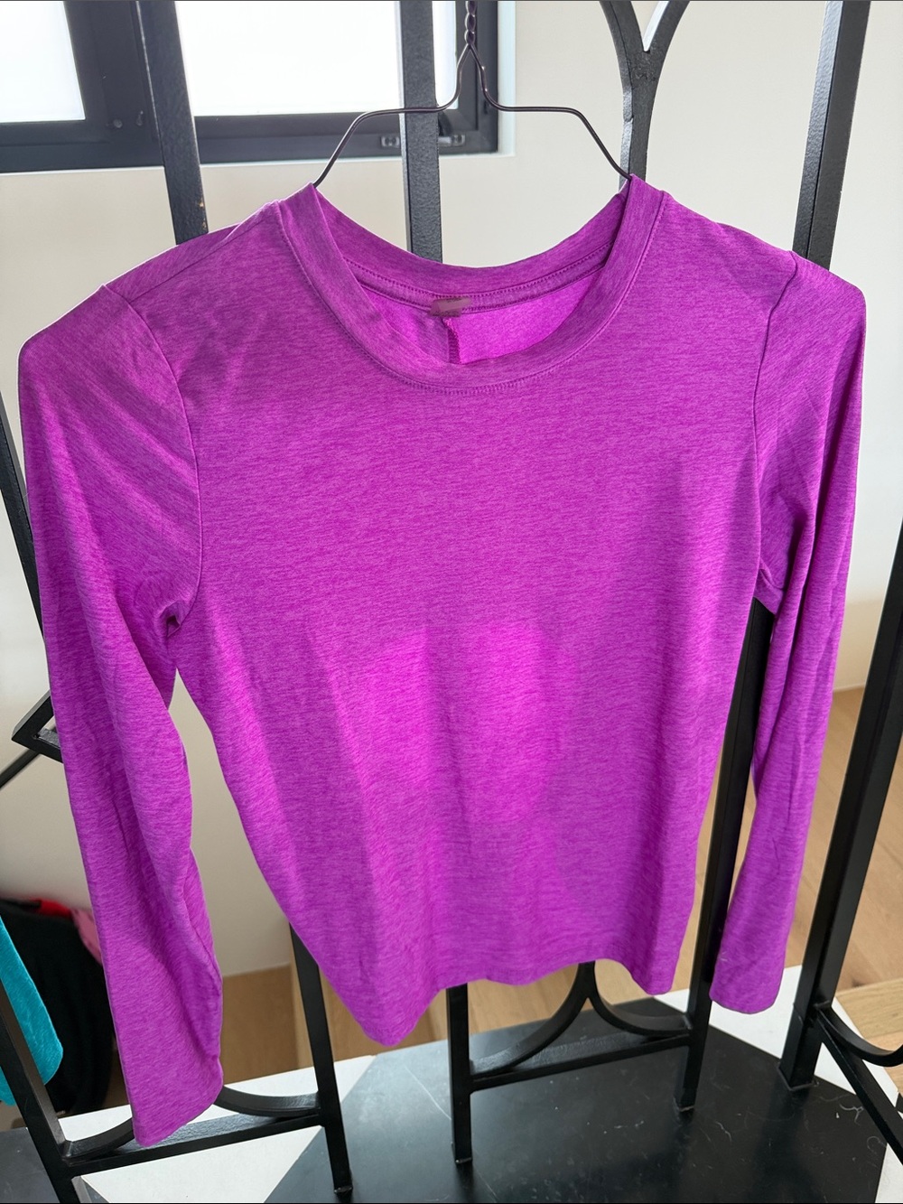 Beyond Yoga Long-Sleeve Crew Top in Vibrant Magenta